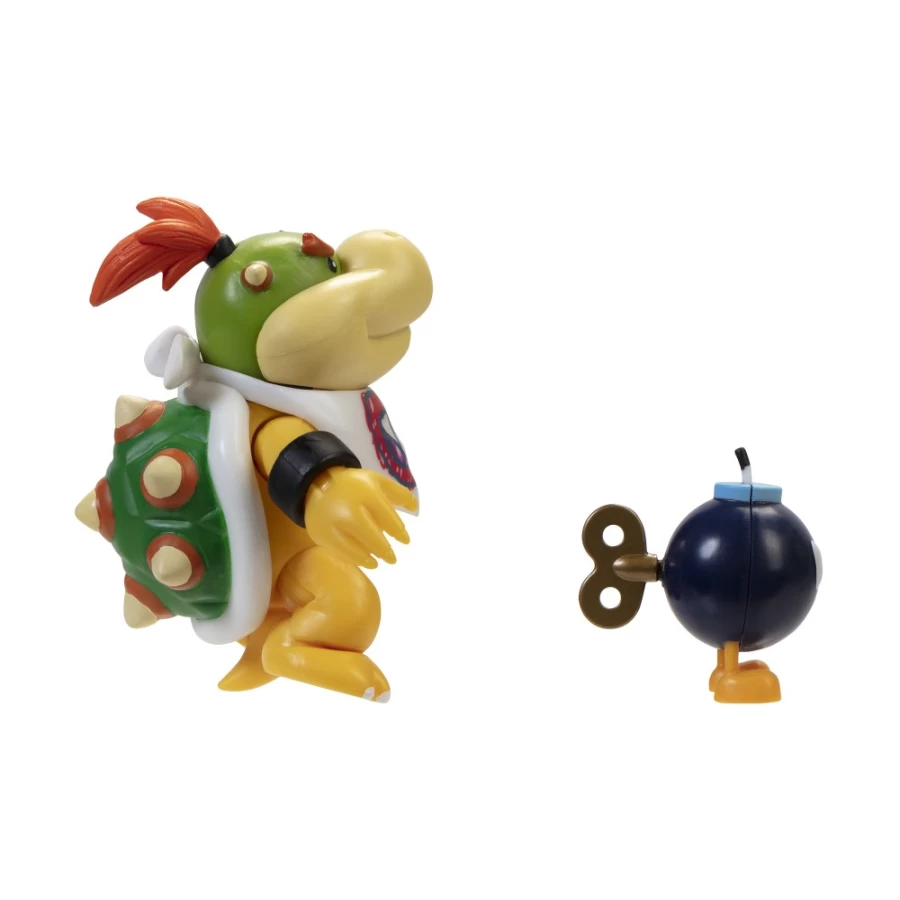 Super Mario Bowser Jr. with Bob-omb 4-Inch Poseable Action Figure