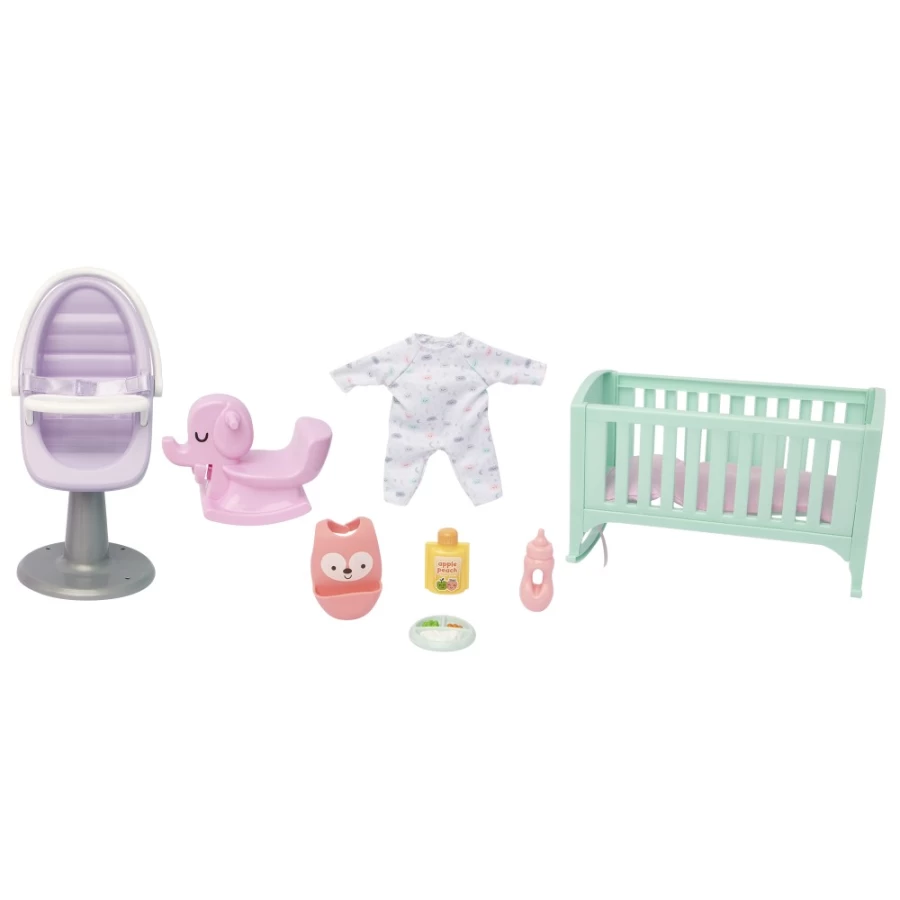 "Perfectly-Cute My Lil' Baby 8" Doll Playset - 9-Piece Feed, Sleep & Play Set for Kids"