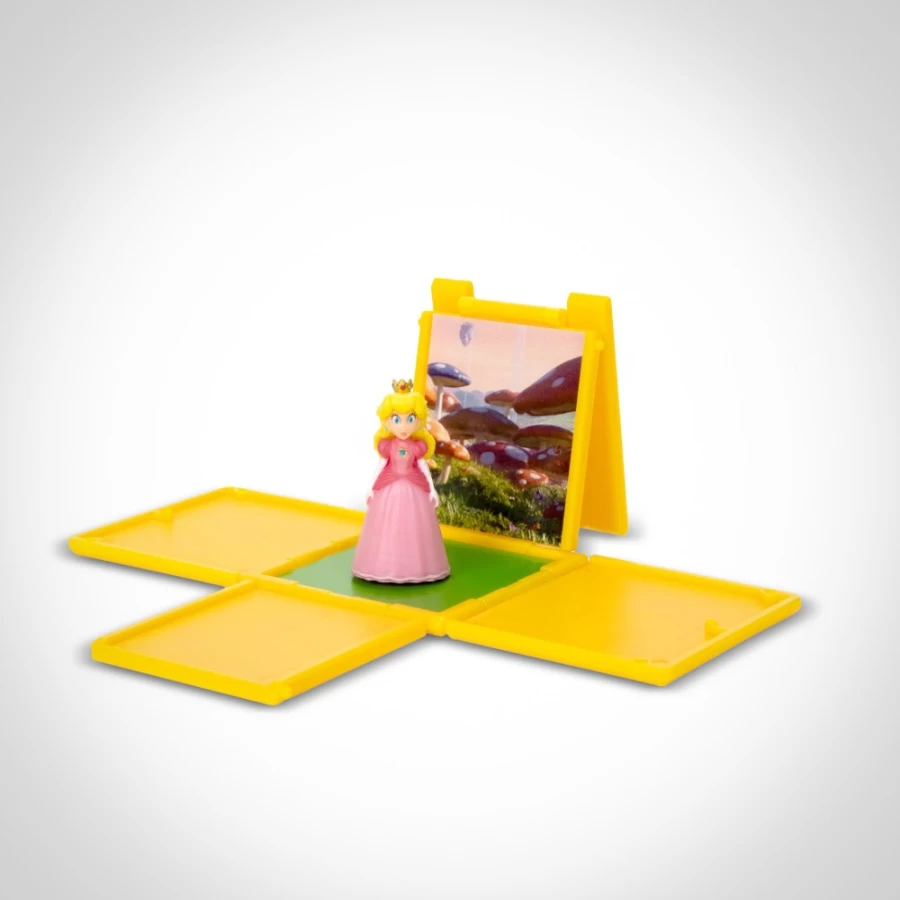 "Super Mario Bros 1.25 Inch Peach Mini Figure with Question Block – Official Nintendo Collectible"