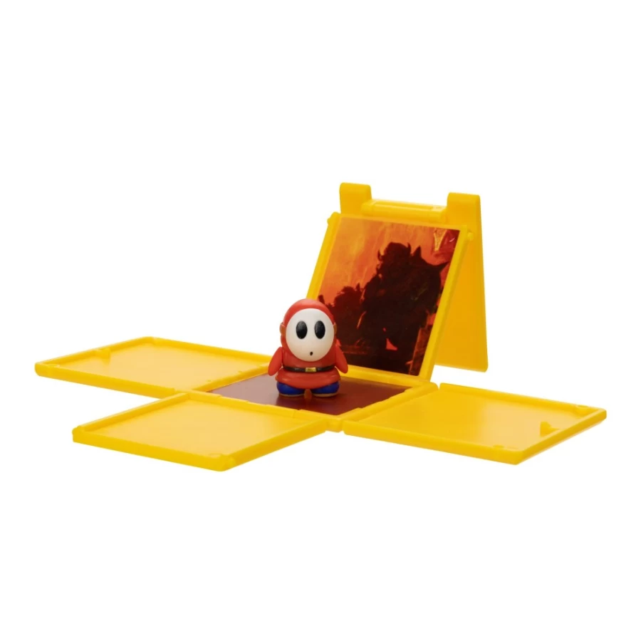 "Super Mario Bros 1.25 Inch Shy Guy Mini Figure with Question Block Collectible Toy"