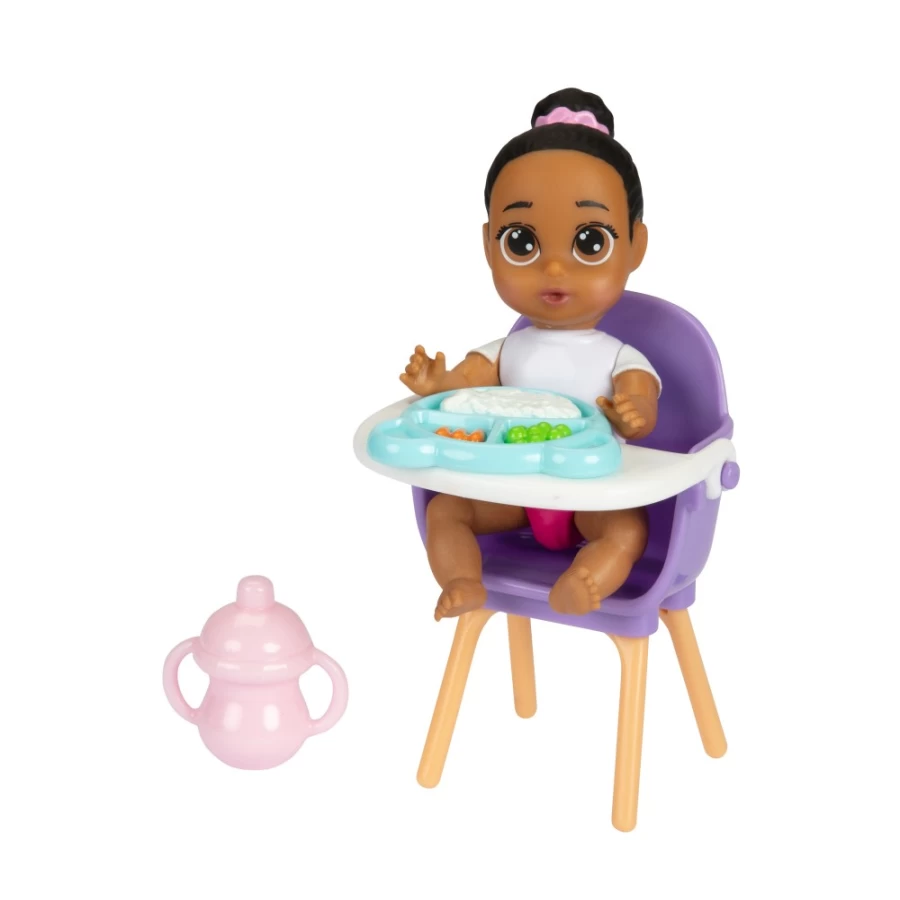 Perfectly-Cute My Lil 4 Babies Doll with Dark Brown Ponytail & Brown Eyes - 4 Surprises Included