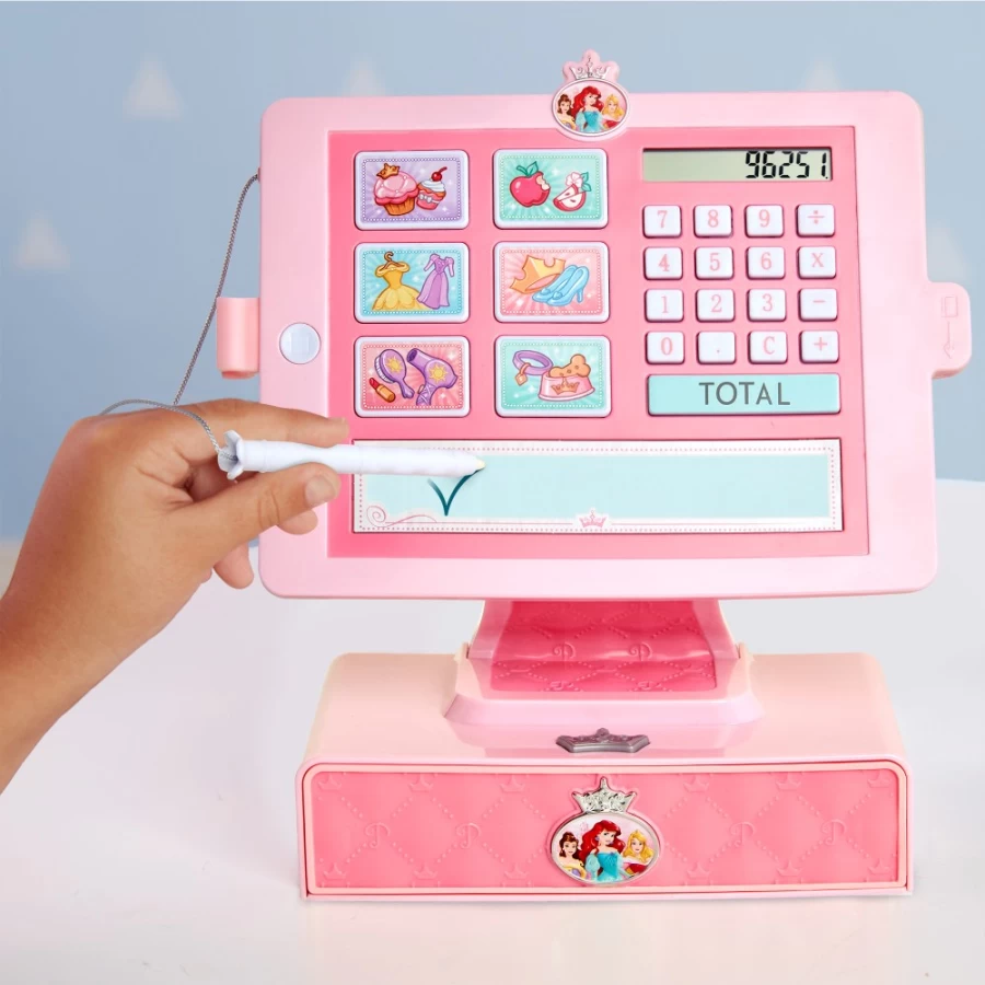 DPSK Shop 'N Play Interactive Kids Cash Register Toy with Scanner, Play Money & Calculator