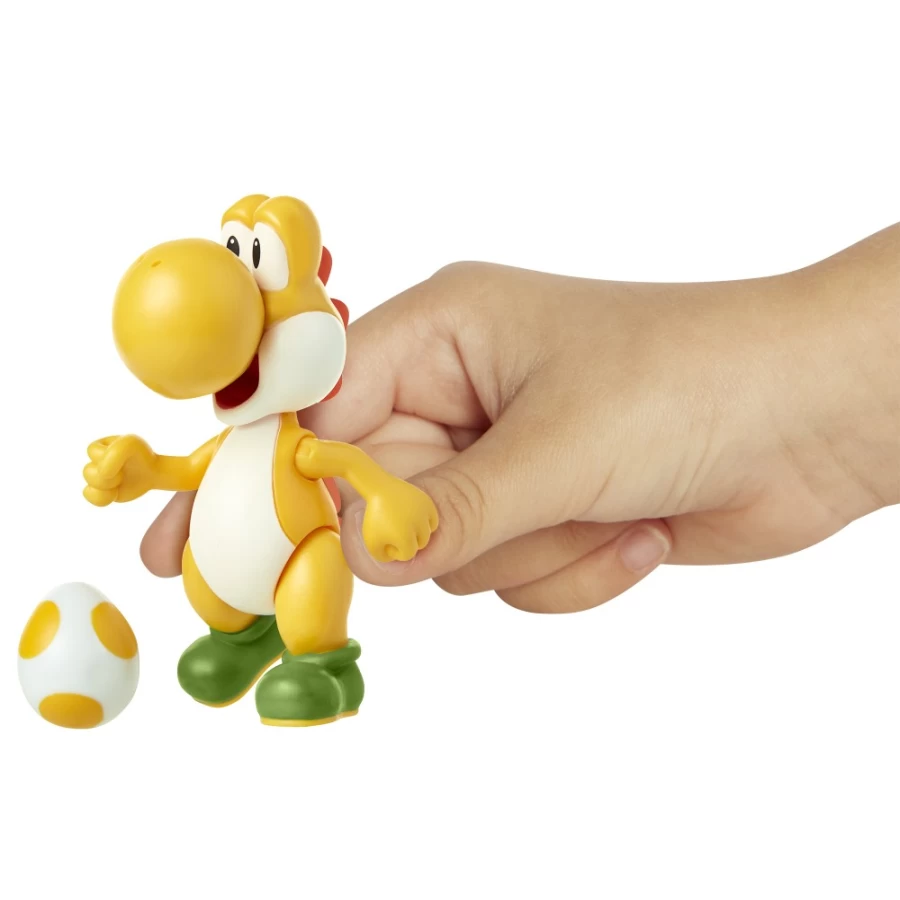 Super Mario Yellow Yoshi with Egg 4-Inch Articulated Action Figure