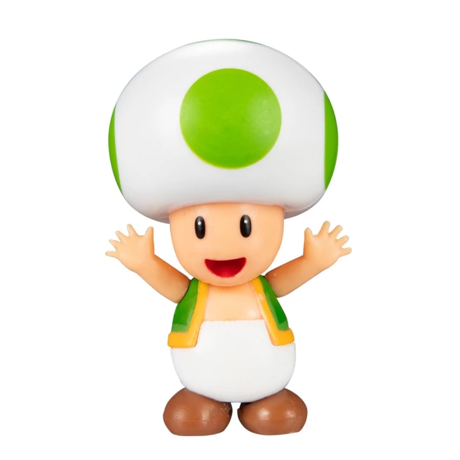 Super Mario Green Toad 2.5-Inch Articulated Action Figure – Posable Collectible Toy