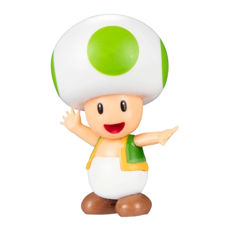 Super Mario Green Toad 2.5-Inch Articulated Action Figure – Posable Collectible Toy