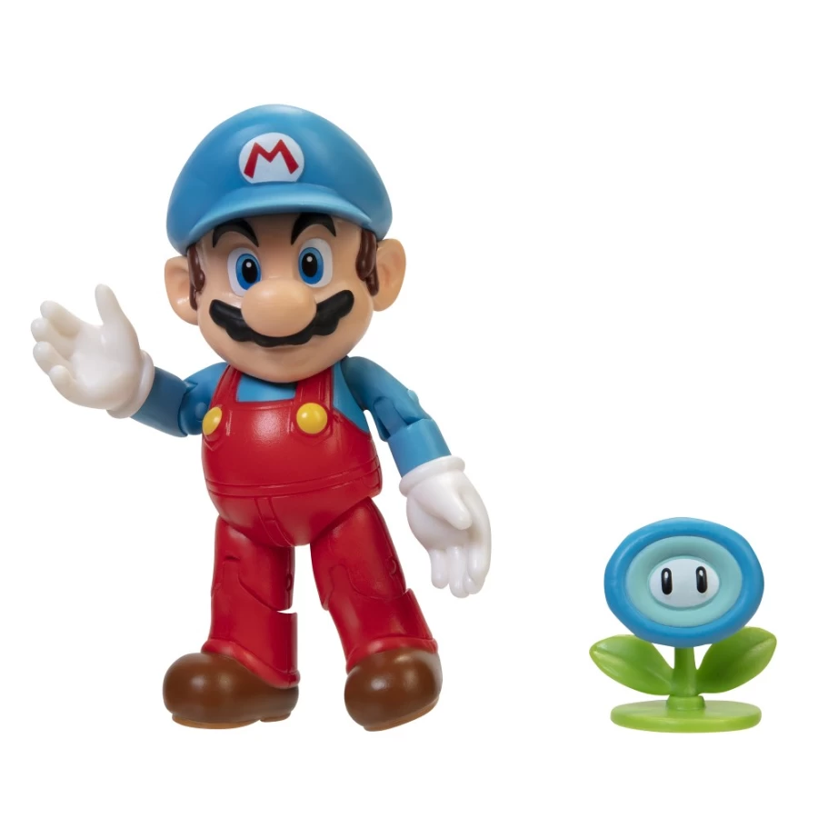 Super Mario Bros Articulated Ice Mario with Ice Flower 4-Inch Action Figure
