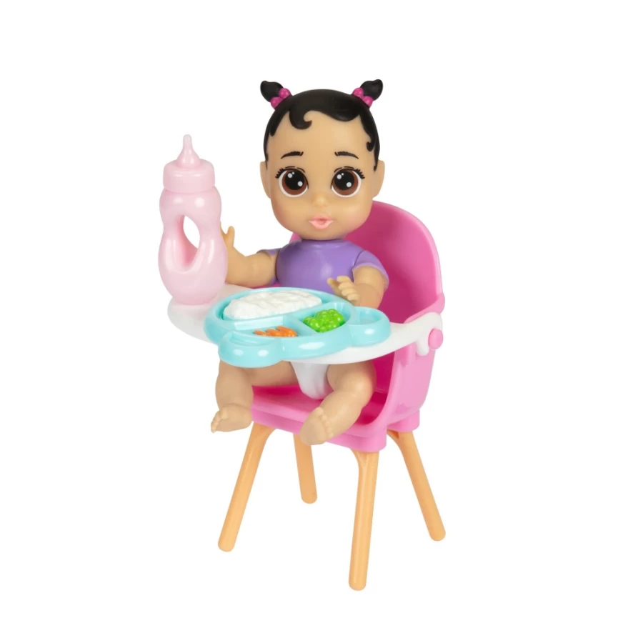 "Perfectly-Cute My Lil 4 Babies Doll with 4 Surprises, Black Pigtails & Dark Brown Eyes"