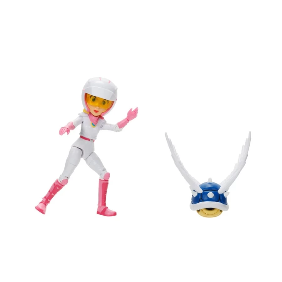 Super Mario Bros Peach Figure with Spiny Shell Accessory – 5-Inch Collectible Toy