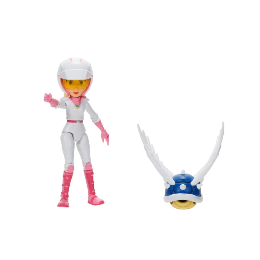 Super Mario Bros Peach Figure with Spiny Shell Accessory – 5-Inch Collectible Toy