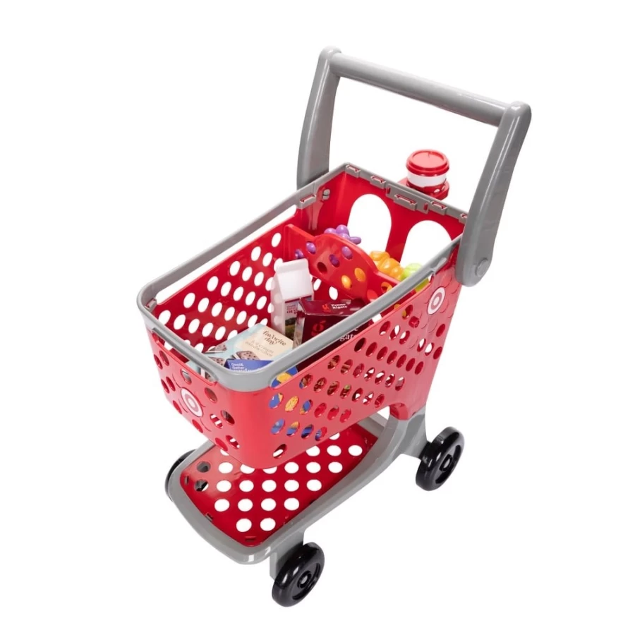 Target Shopping Cart - Durable Rolling Grocery Cart with Foldable Design for Easy Storage