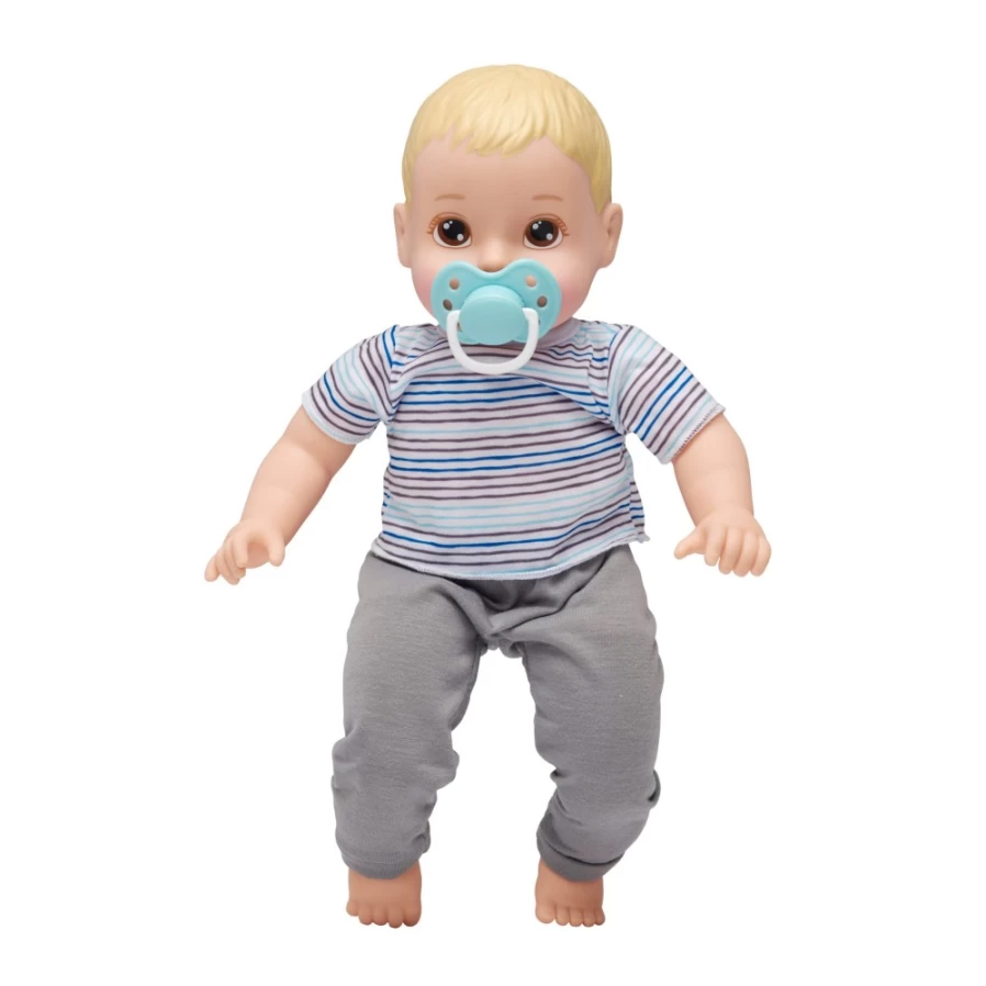 "Perfectly-Cute 14 Inch Blonde Hair Brown Eyes Realistic Baby Boy Doll - My Sweet Baby Boy Doll"