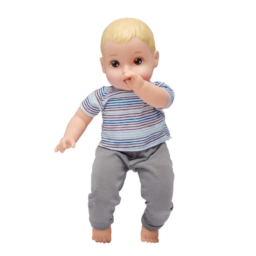 "Perfectly-Cute 14 Inch Blonde Hair Brown Eyes Realistic Baby Boy Doll - My Sweet Baby Boy Doll"