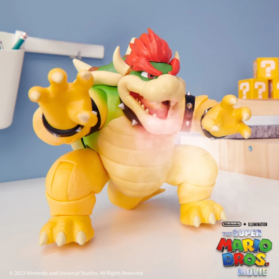 "Super Mario Bros Bowser Action Figure with Fire Breathing Feature – 7-Inch Collectible Toy"