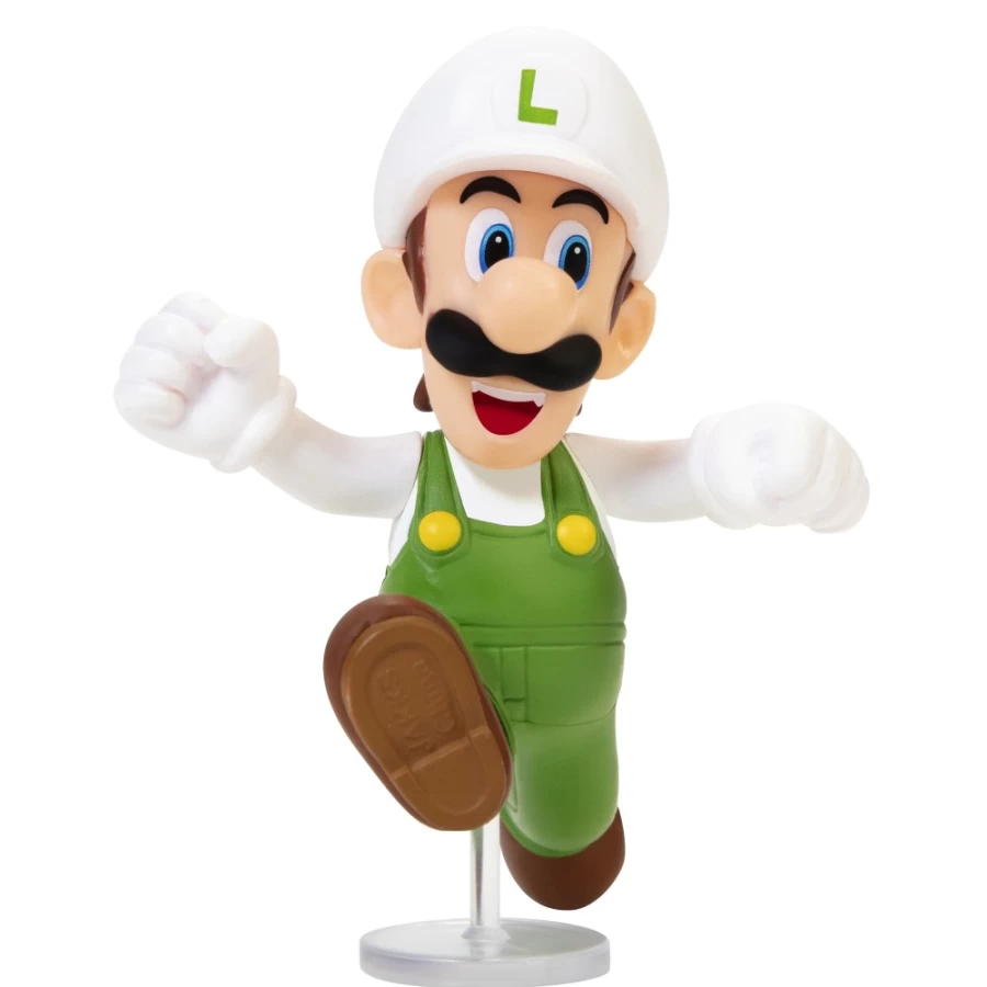 Super Mario Fire Luigi 2.5-Inch Articulated Action Figure – Posable Collectible Toy