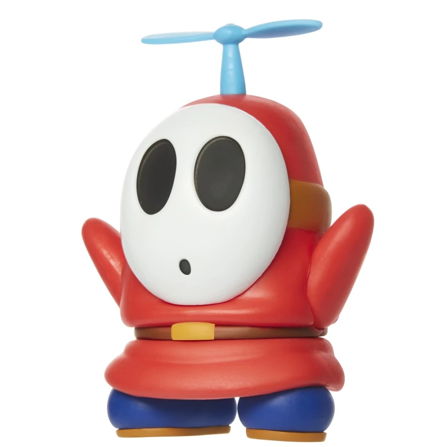 Super Mario Red Shy Guy Articulated Action Figure with Propeller - 4-Inch Collectible Toy
