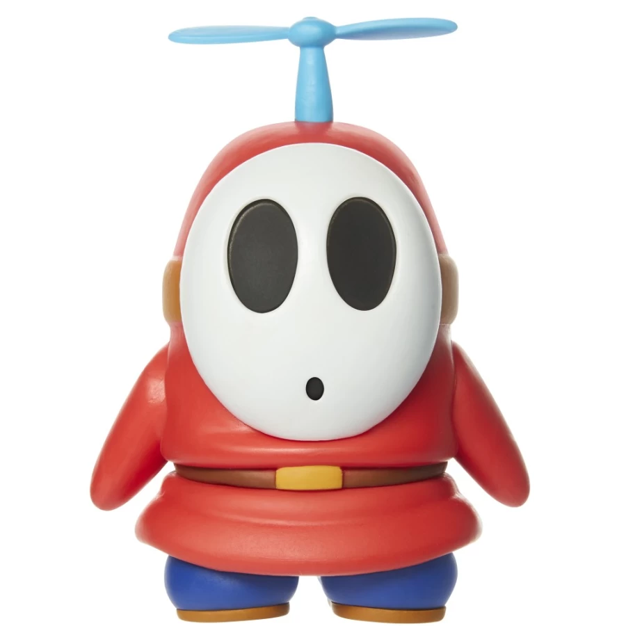 Super Mario Red Shy Guy Articulated Action Figure with Propeller - 4-Inch Collectible Toy