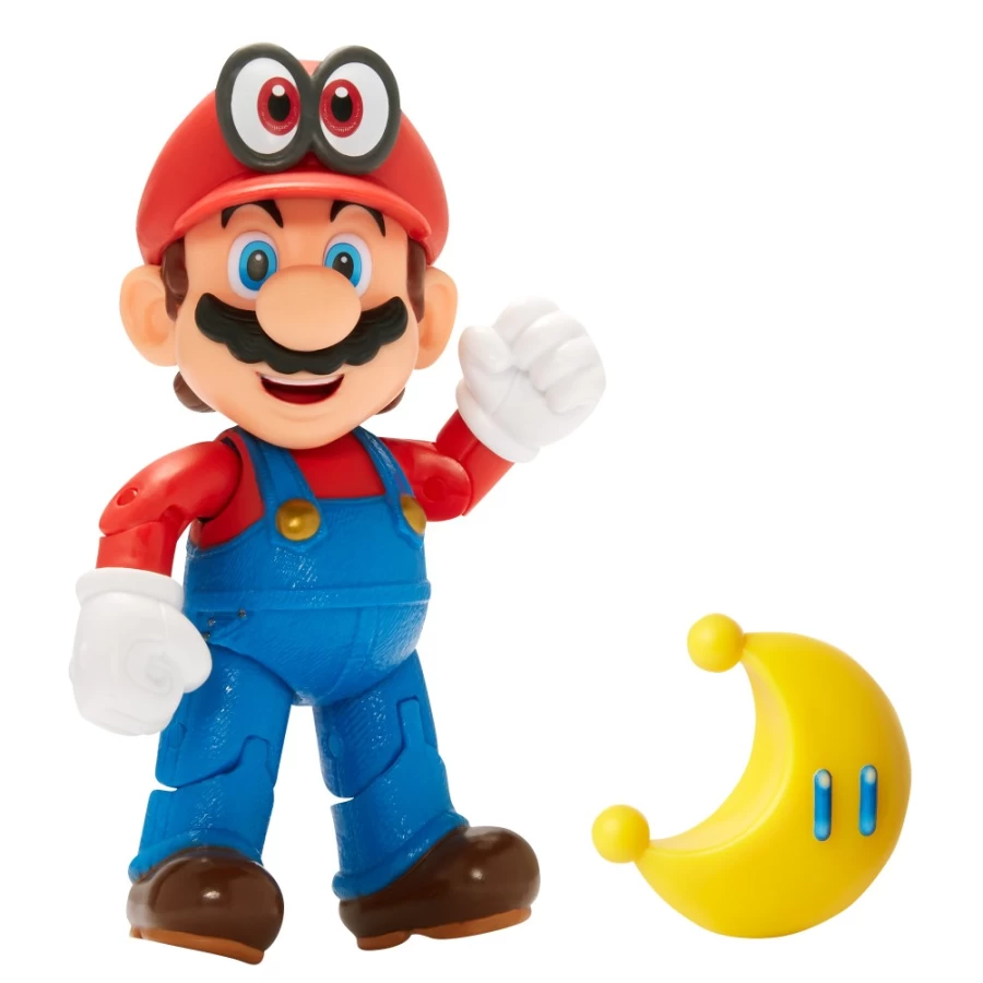 Super Mario Articulated 4-Inch Figure with Yellow Power – Cappy Mario Action Figure