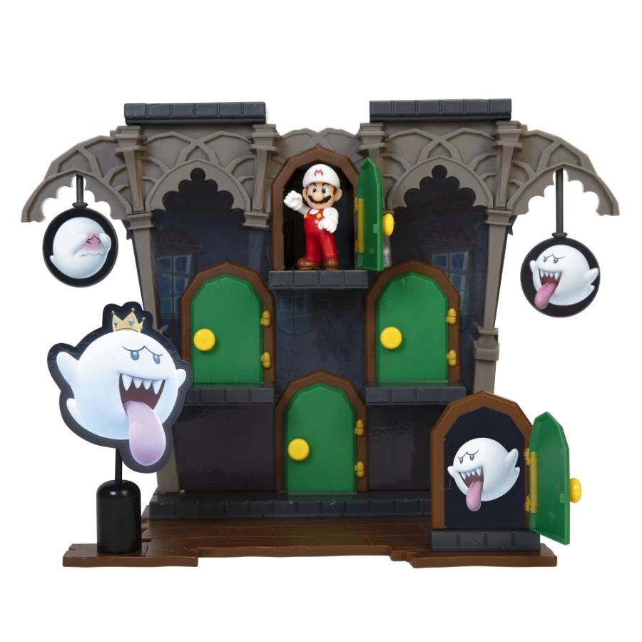 Super Mario Deluxe Boo's Haunted Mansion Playset – Interactive Ghost House Adventure Toy for Kids