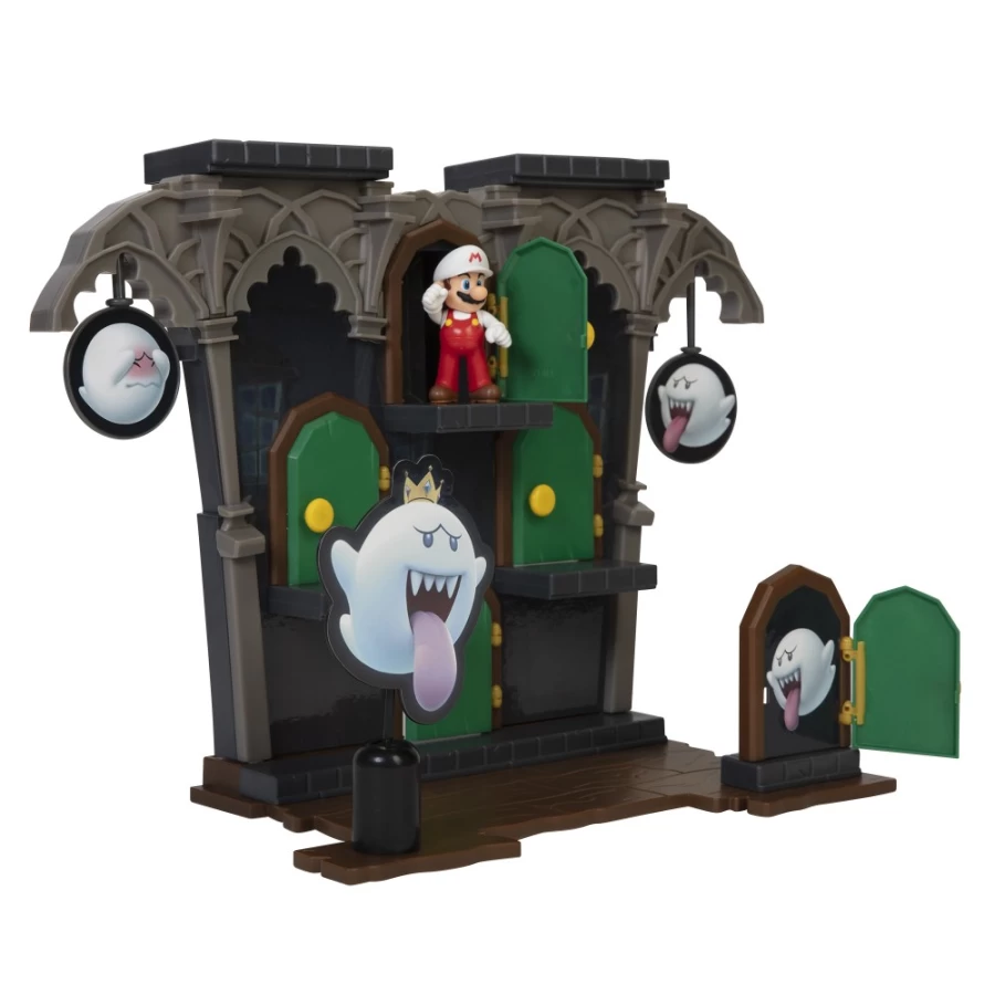 Super Mario Deluxe Boo's Haunted Mansion Playset – Interactive Ghost House Adventure Toy for Kids