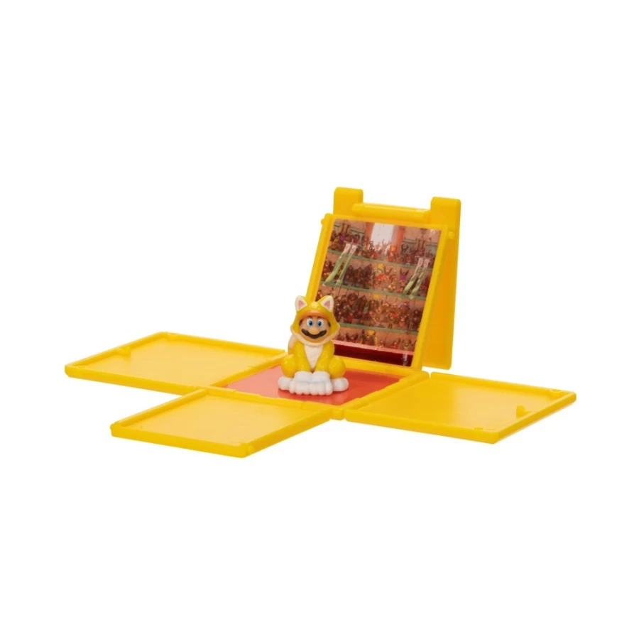 1.25" Super Mario Bros Cat Mario Mini Figure with Question Block - Collectible Toy