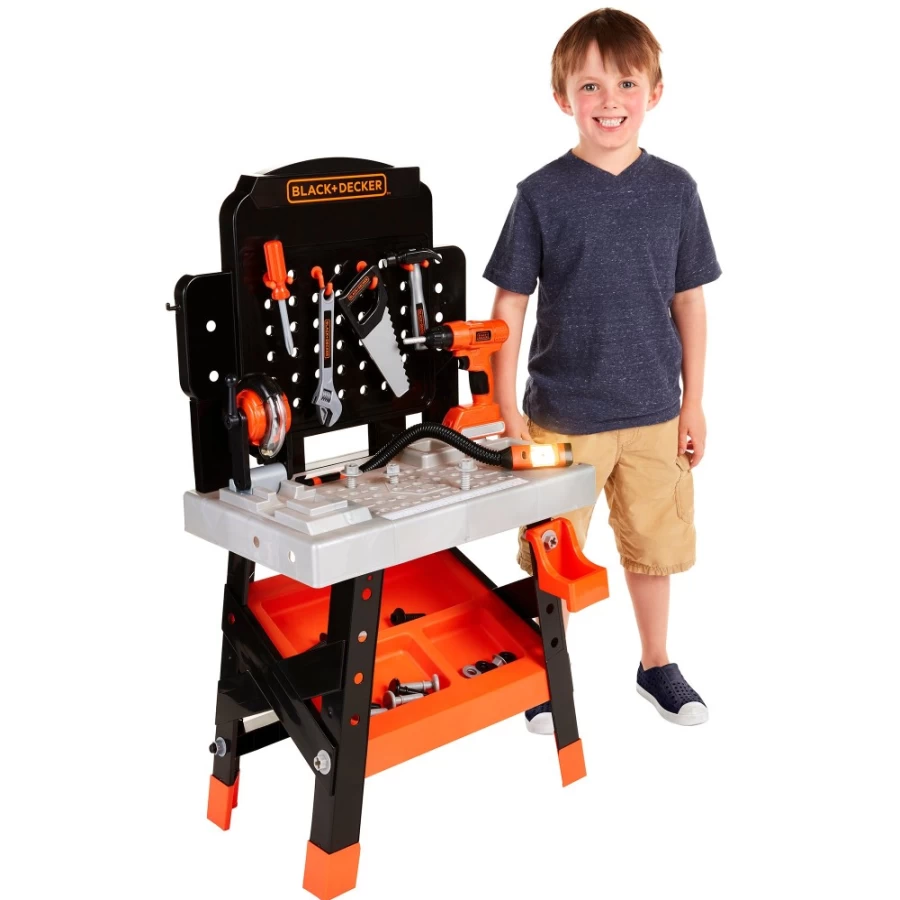 Black+Decker Junior Ready-To-Build Kids Workbench – DIY Children's Building Toy Set