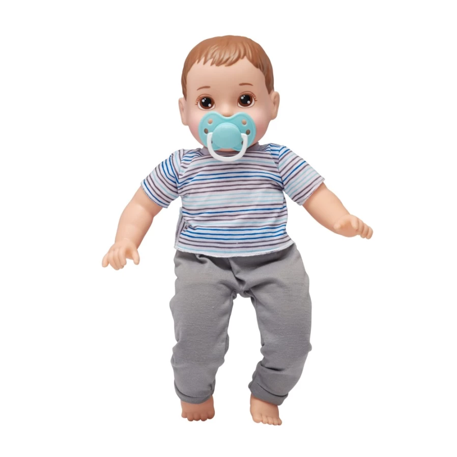 Perfectly-Cute 14" Brunette Brown Eyes Sweet Baby Boy Doll for Kids