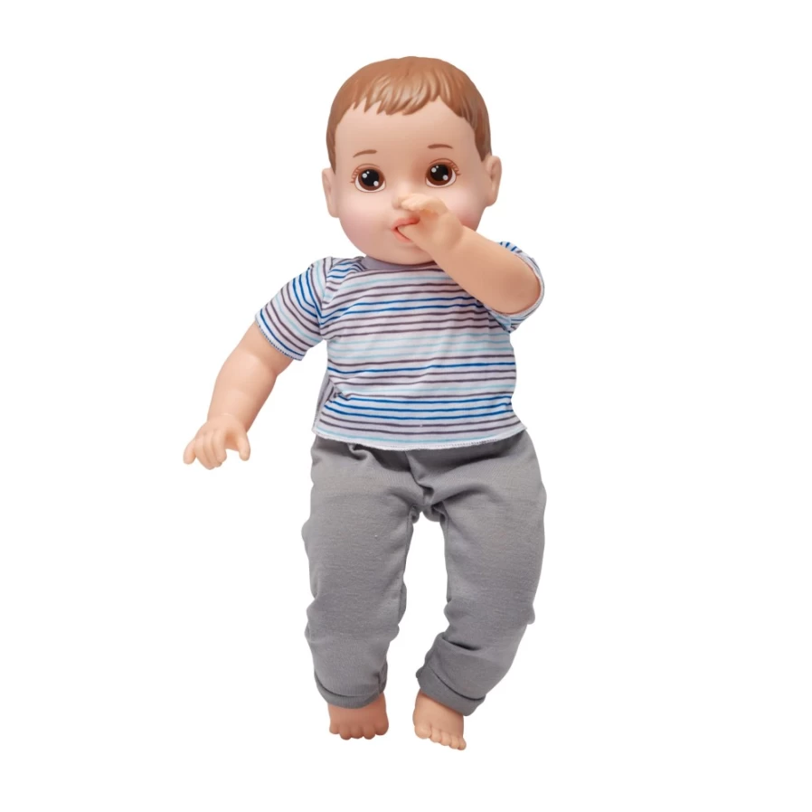 Perfectly-Cute 14" Brunette Brown Eyes Sweet Baby Boy Doll for Kids