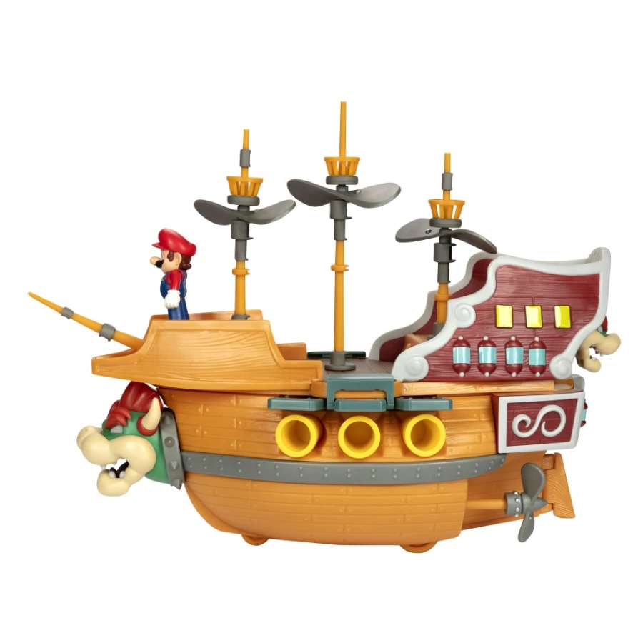 Super Mario Deluxe Bowser's Airship Playset – Official Nintendo Collectible Toy for Kids