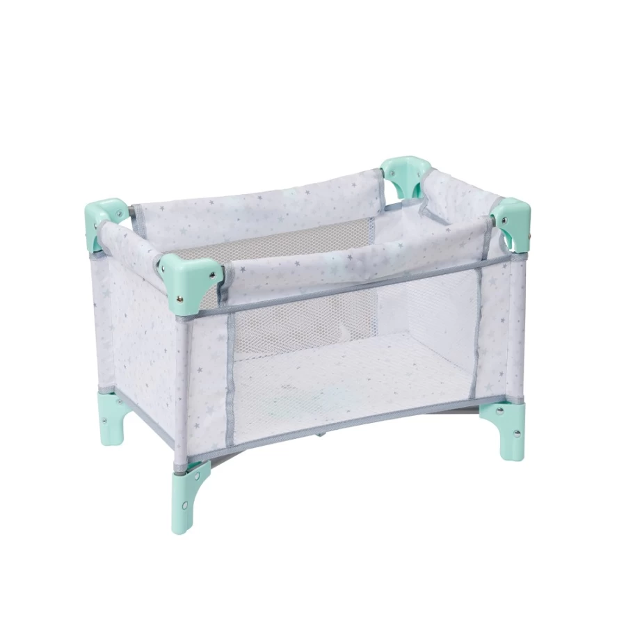 "Perfectly-Cute Mint Green Foldable Baby Crib – Portable & Space-Saving Nursery Bed"