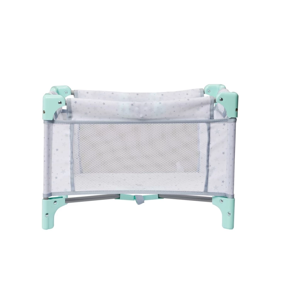 "Perfectly-Cute Mint Green Foldable Baby Crib – Portable & Space-Saving Nursery Bed"