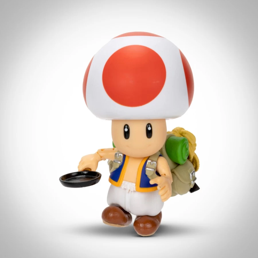 "Super Mario Bros 5-Inch Toad Figure with Frying Pan Accessory – Collectible Toy"