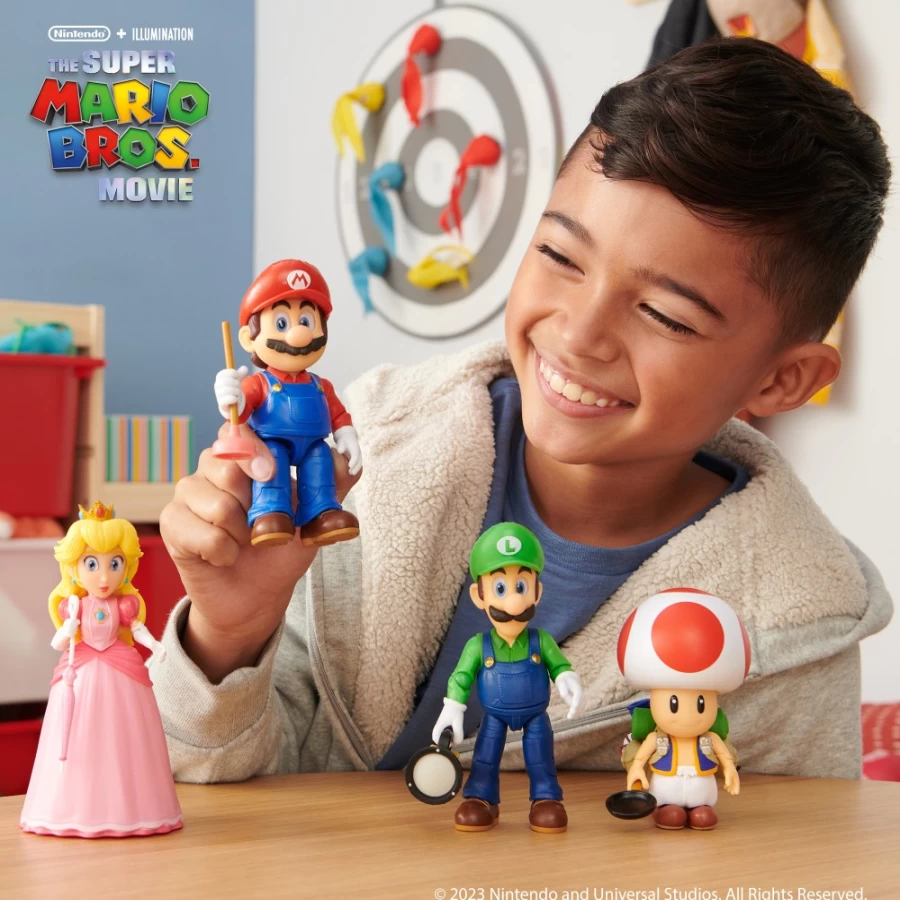 "Super Mario Bros 5-Inch Toad Figure with Frying Pan Accessory – Collectible Toy"