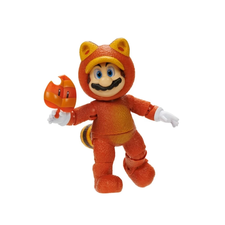 "5 Inch Tanooki Mario Action Figure with Super Leaf Accessory – Super Mario Bros Collectible"