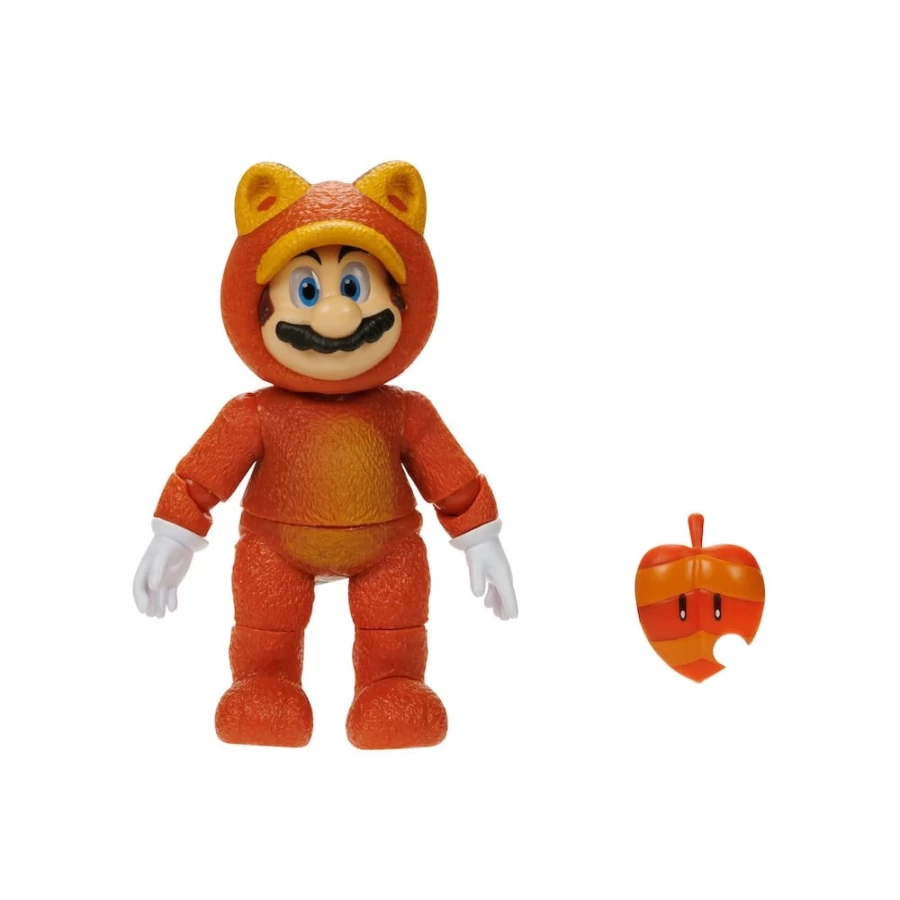 "5 Inch Tanooki Mario Action Figure with Super Leaf Accessory – Super Mario Bros Collectible"