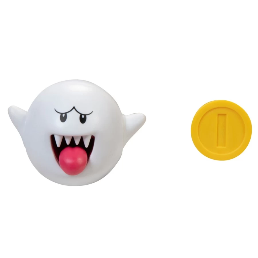 Super Mario Boo with Coin Poseable 4-Inch Articulated Action Figure