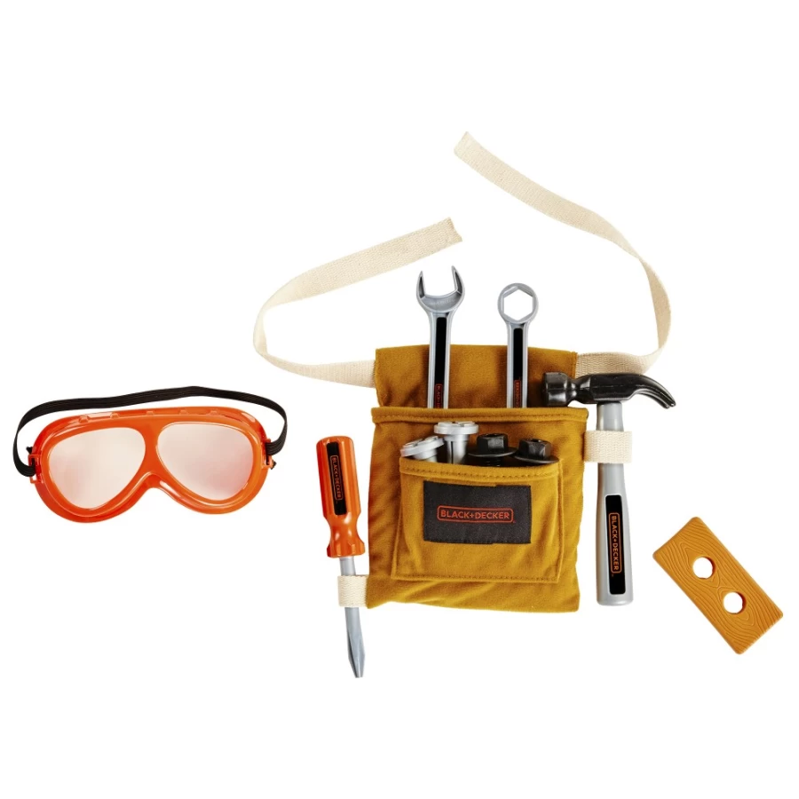 Black & Decker Junior Tool Belt Set - 11-Piece Kids Construction Tools & Accessories Kit