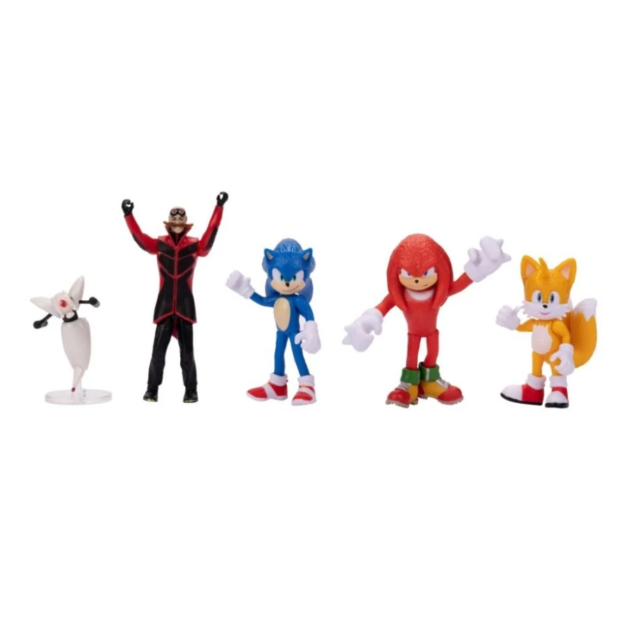 "Sonic 2-Inspired 2.5-Inch Action Figures Pack - Set of 5 Collectible Character Toys"