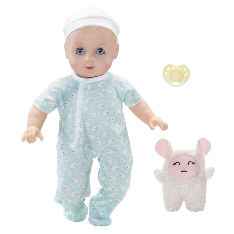 "Perfectly-Cute 14" My Sleepy Baby Blonde Doll with Blue Eyes - Realistic Collectible"