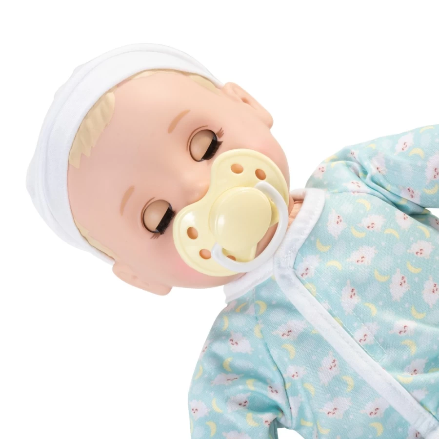 "Perfectly-Cute 14" My Sleepy Baby Blonde Doll with Blue Eyes - Realistic Collectible"