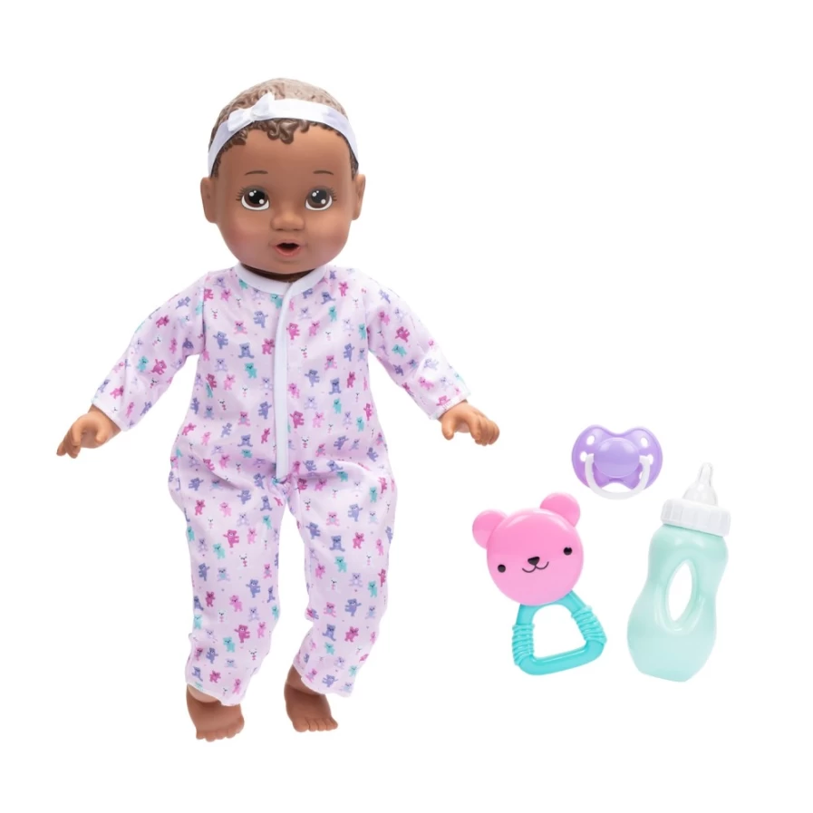 "Perfectly-Cute Cuddle & Care Dark Brunette Girl Doll with Brown Eyes - Soft Huggable Toy for Kids"