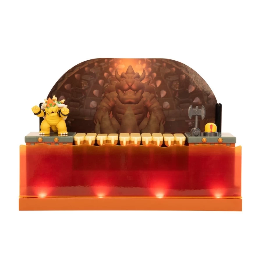 Super Mario Deluxe Bowser Battle Action Figure Playset – Collectible Toy for Kids & Fans