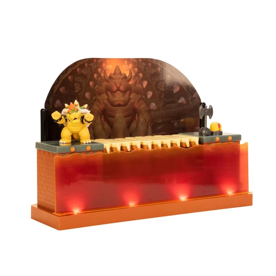 Super Mario Deluxe Bowser Battle Action Figure Playset – Collectible Toy for Kids & Fans