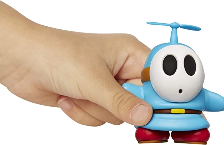 Super Mario Blue Shy Guy with Propeller 4-Inch Articulated Action Figure