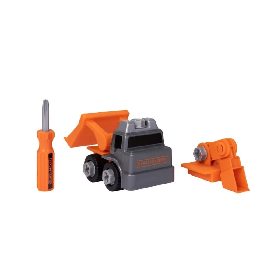 Black+Decker Matrix 2-in-1 Construction Vehicle Builder Kit - Excavator & Bulldozer Toy Set