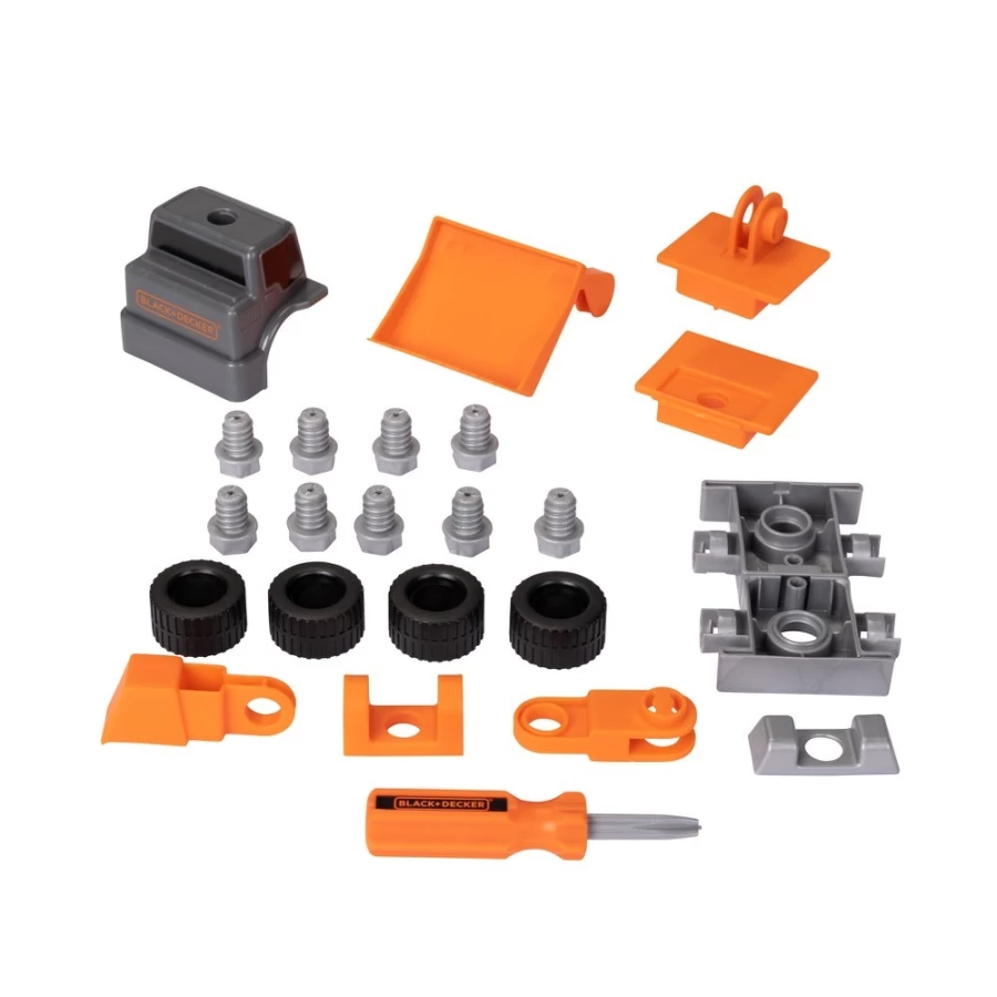 Black+Decker Matrix 2-in-1 Construction Vehicle Builder Kit - Excavator & Bulldozer Toy Set
