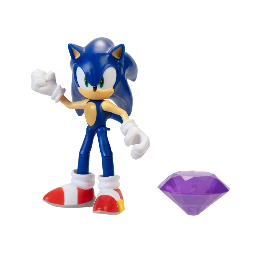 Sonic the Hedgehog 4-Inch Action Figure with Chaos Emerald | Collectible Character Toy