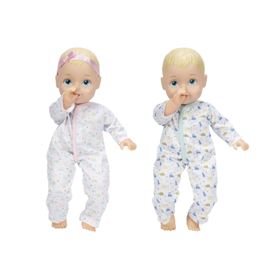 "Perfectly-Cute 14" Blonde Blue-Eyed Twin Baby Dolls - My Sweet B/G Twin Dolls Set"