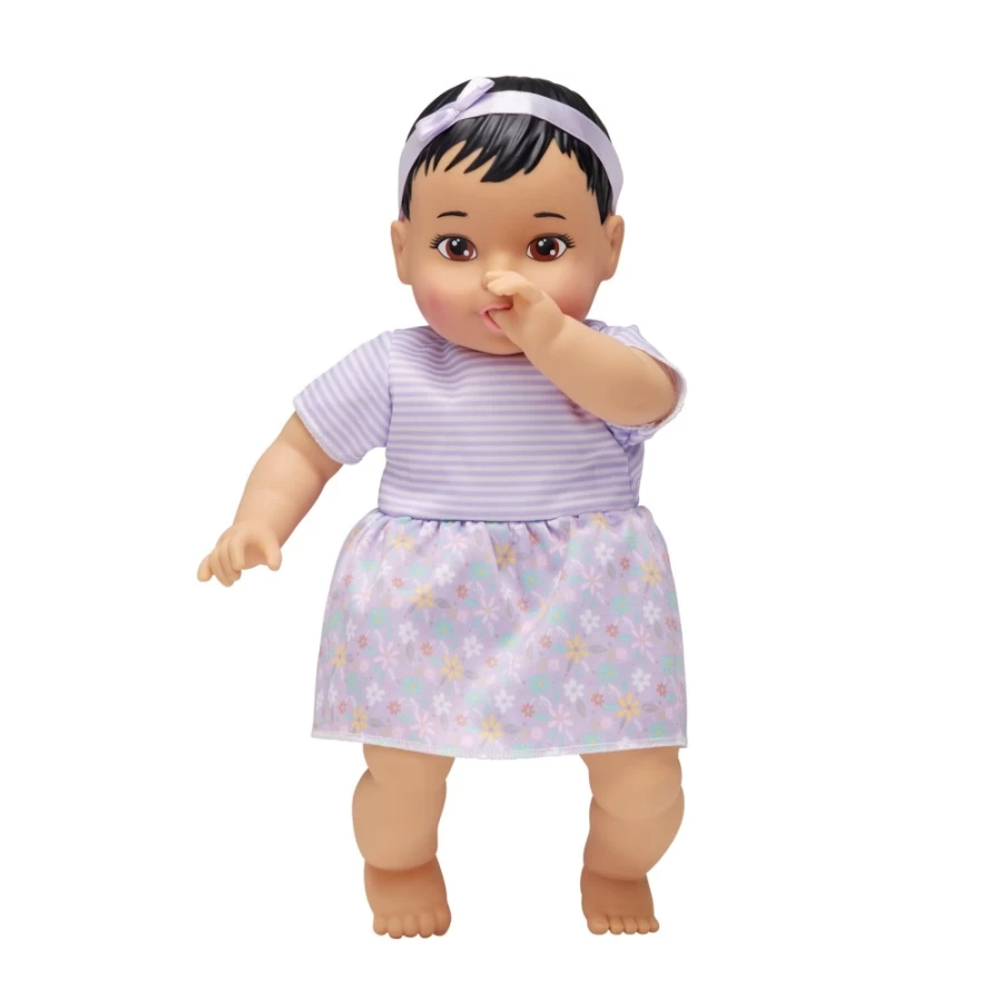 "Perfectly-Cute 14 Inch My Sweet Baby Girl Doll with Black Hair & Brown Eyes - Realistic Cuddly Toy"