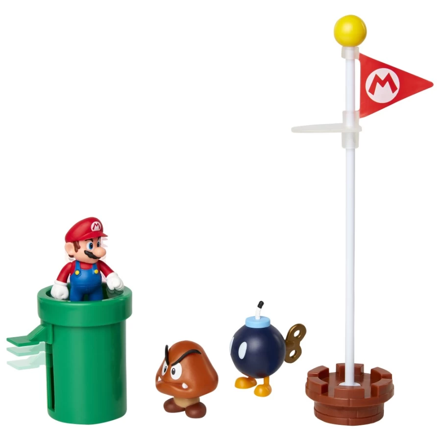 Super Mario 2.5" Acorn Plains Diorama - Official Collectible Figure