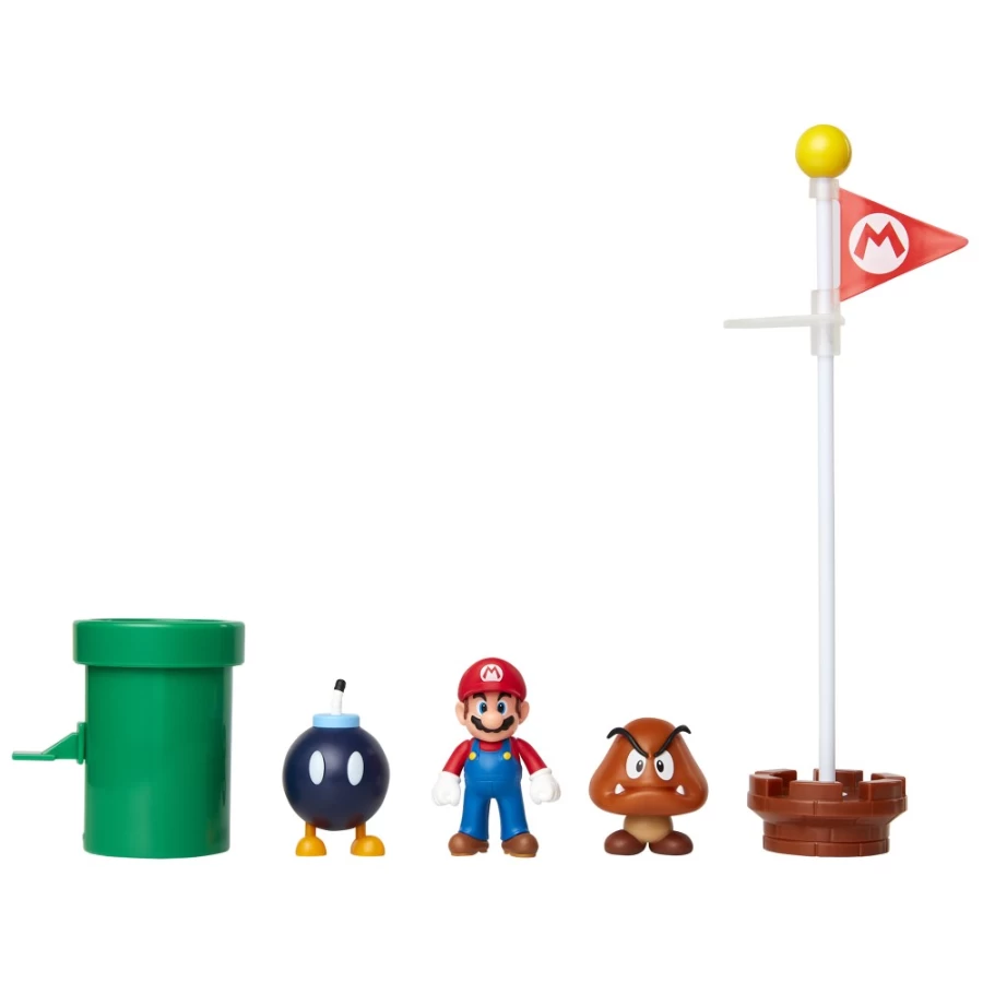 Super Mario 2.5" Acorn Plains Diorama - Official Collectible Figure